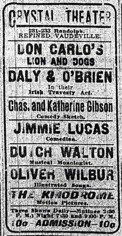 Crystal Theatre - Old Ad (newer photo)